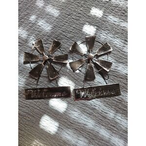 Metal welcome wind chime decor signs garden metal decor black/gray
